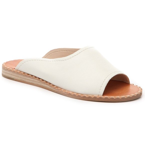 Dolce Vita Shoes - Dolce Vita Poe White Leather Slide Sandals size 10